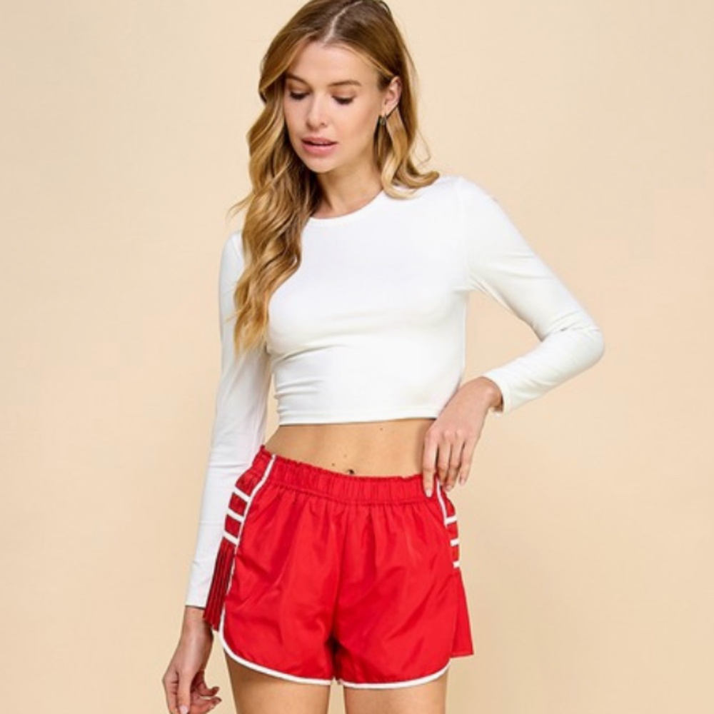 NWT TCEC Red Athletic Pleated Shorts‎